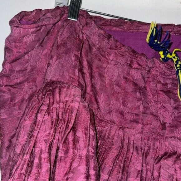 Bohemian Style Maroon Floral Print Harem Pants - Picture 2 of 11